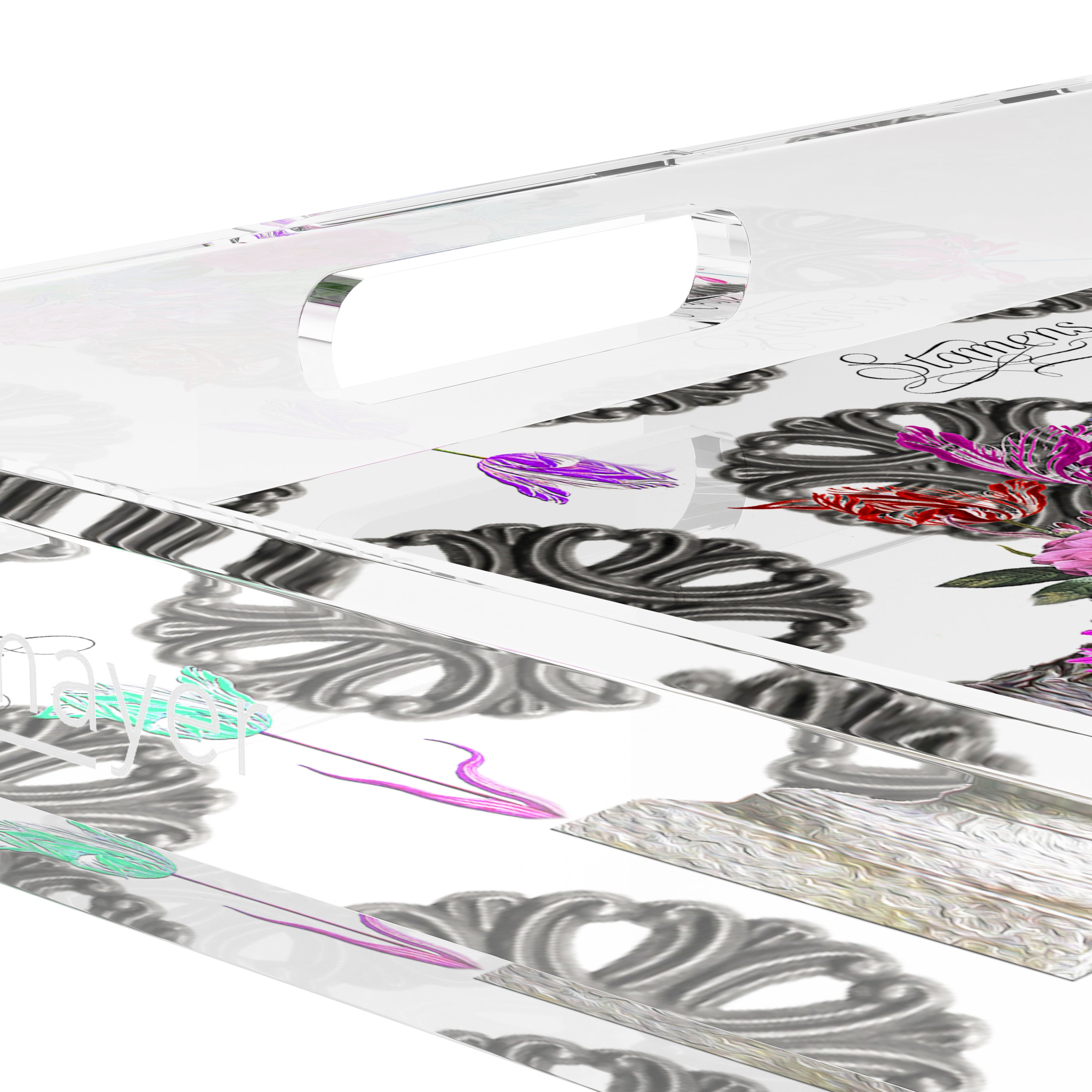 Pistils Metal Bouquet 15X15 Acrylic Tray - nicolettemayer.com
