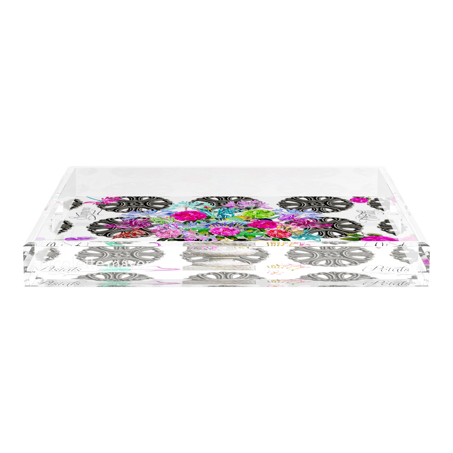 Pistils Metal Bouquet 18X18 Acrylic Tray - nicolettemayer.com
