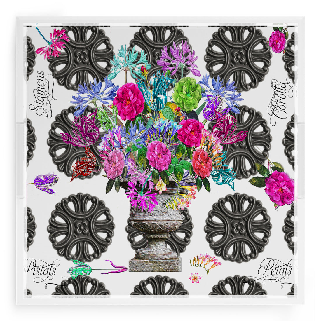 Pistils Metal Bouquet 18X18 Acrylic Tray - nicolettemayer.com
