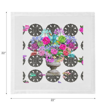 Pistals Metal Bouquet Cotton Sateen Dinner Napkins - nicolettemayer.com