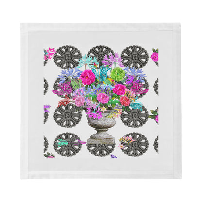 Pistals Metal Bouquet Cotton Sateen Dinner Napkins - nicolettemayer.com