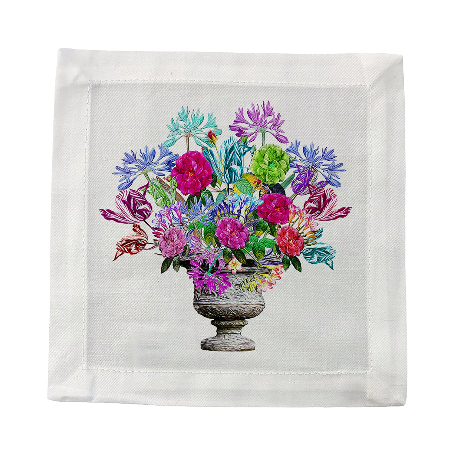 Pistals Large Bouquet Cotton Sateen Cocktail Napkins