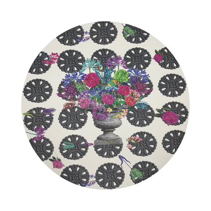 Pistals Metal Bouquet 16&quot; Round Pebble Placemats, Set Of 4 - nicolettemayer.com