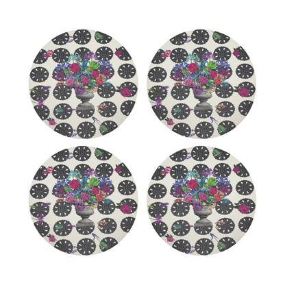 Pistals Metal Bouquet 16&quot; Round Pebble Placemats, Set Of 4 - nicolettemayer.com