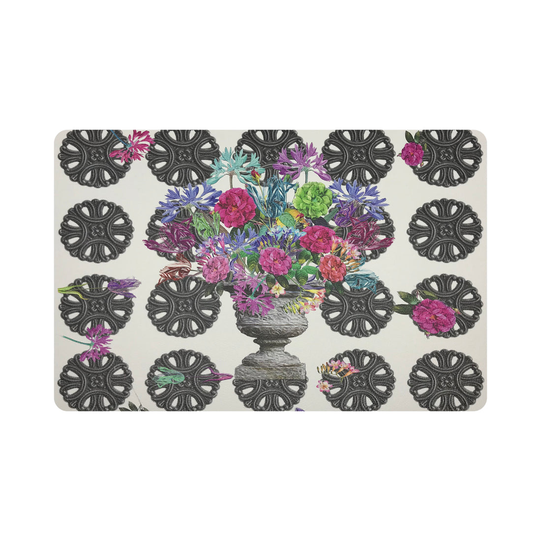 Pistals Metal Bouquet Rectangle 17&quot; Rectangle Pebble Placemats, Set Of 4 - nicolettemayer.com