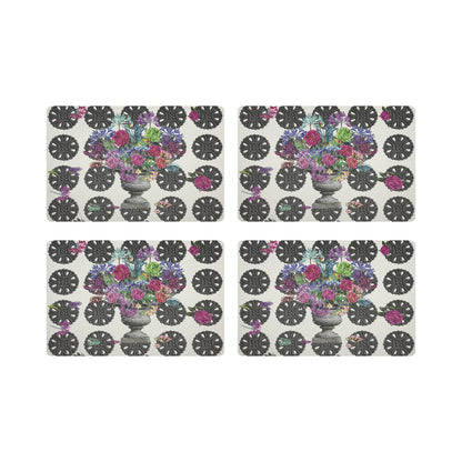 Pistals Metal Bouquet Rectangle 17&quot; Rectangle Pebble Placemats, Set Of 4 - nicolettemayer.com