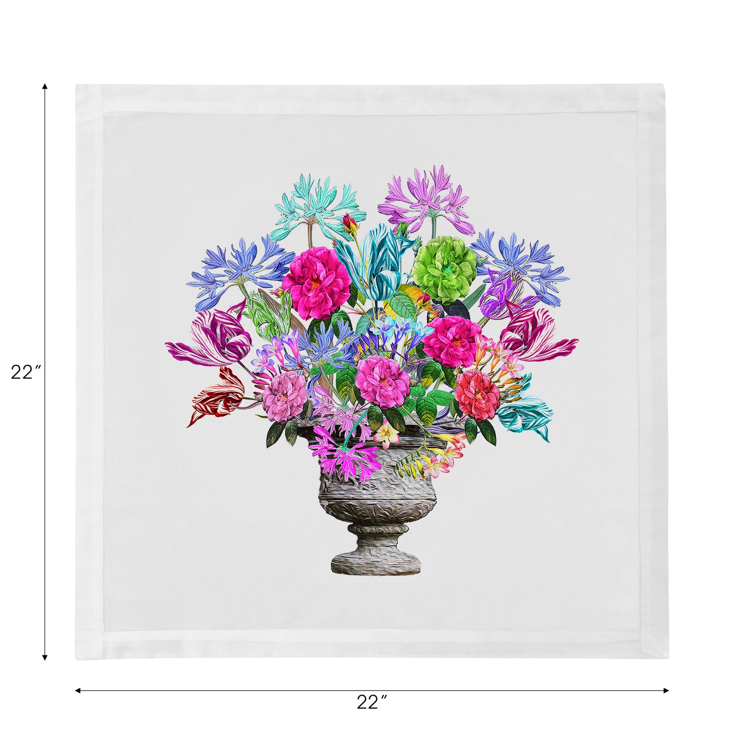 Pistals Large Bouquet Cotton Sateen Dinner Napkins - nicolettemayer.com