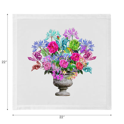 Pistals Large Bouquet Cotton Sateen Dinner Napkins - nicolettemayer.com