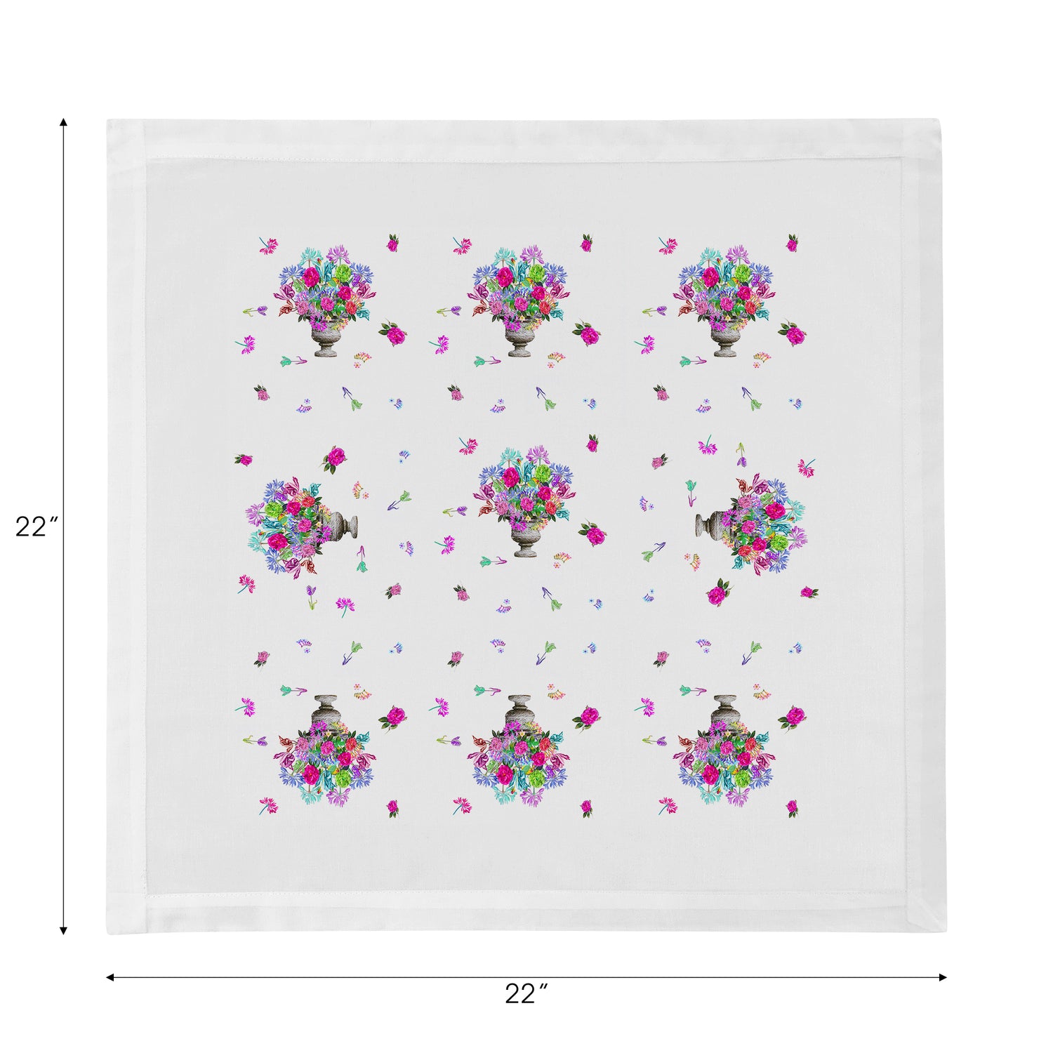 PISTILS KLEINER BOUQUET 22" X 22" HEMSTITCH ABENDESSENSERVIETTEN, 4ER-SET