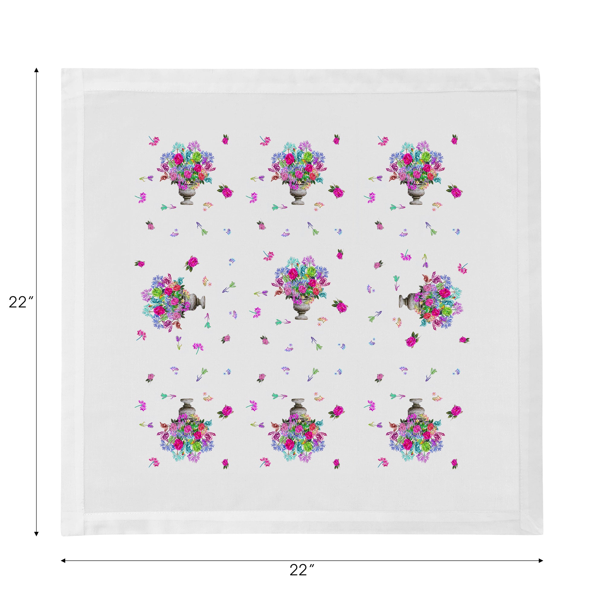 PISTILS KLEINER BOUQUET 22" X 22" HEMSTITCH ABENDESSENSERVIETTEN, 4ER-SET