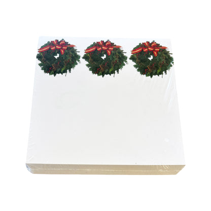 Weihnachtskranz, weiße Notizkarten mit Acrylhalter