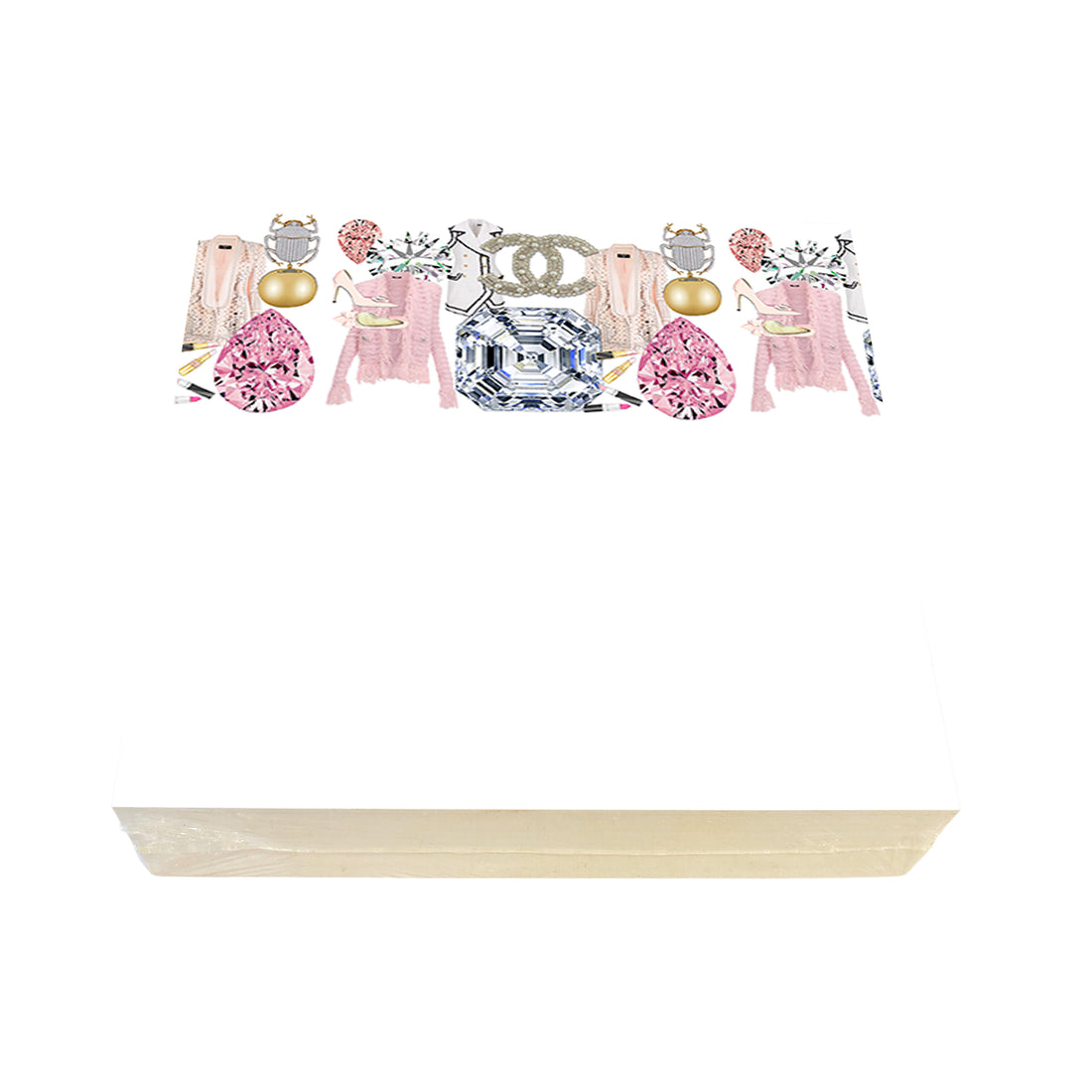Bougie Women Nuevo Pink White Note Cards With Acrylic Holder