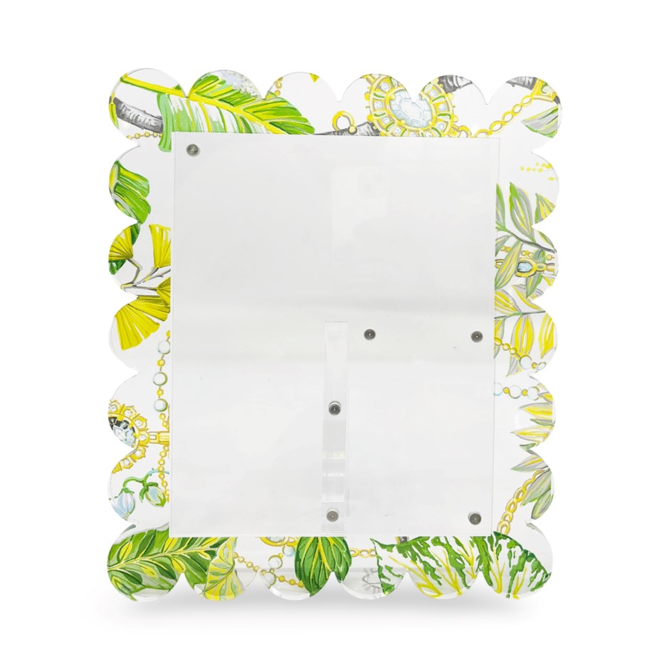 Plumeria Lemon Acrylic Scallop Frame