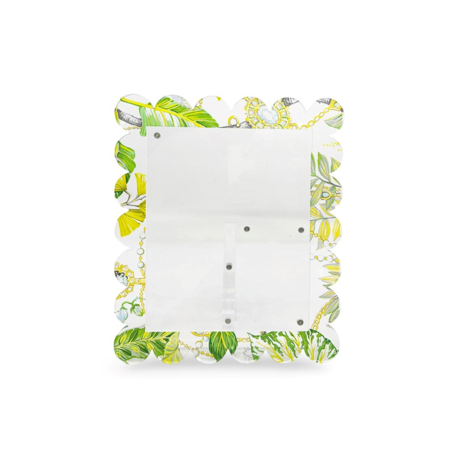 Plumeria Lemon Acrylic Scallop Frame