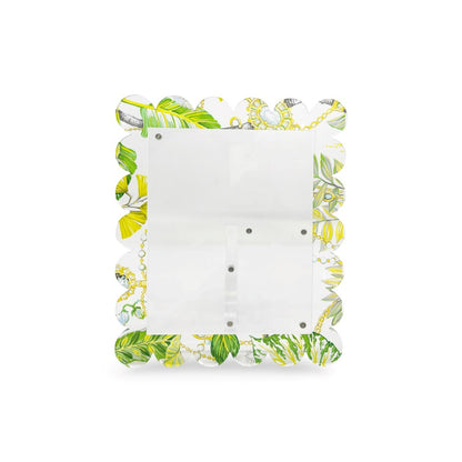 Plumeria Lemon Acrylic Scallop Frame