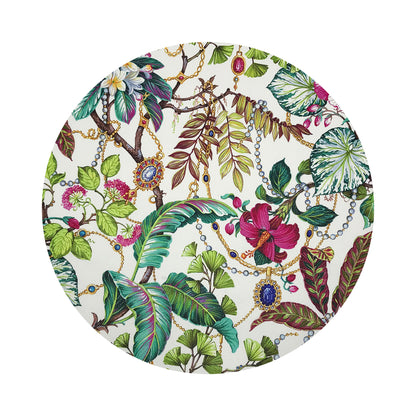 Plumeria Natural 16&quot; Round Pebble Placemats, Set of 4 - nicolettemayer.com
