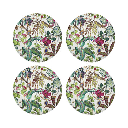 Plumeria Natural 16&quot; Round Pebble Placemats, Set of 4 - nicolettemayer.com
