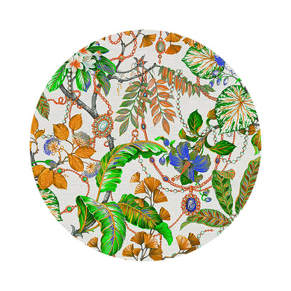 Plumeria Tangerine 16&quot; Round Pebble Placemats, Set of 4 - nicolettemayer.com
