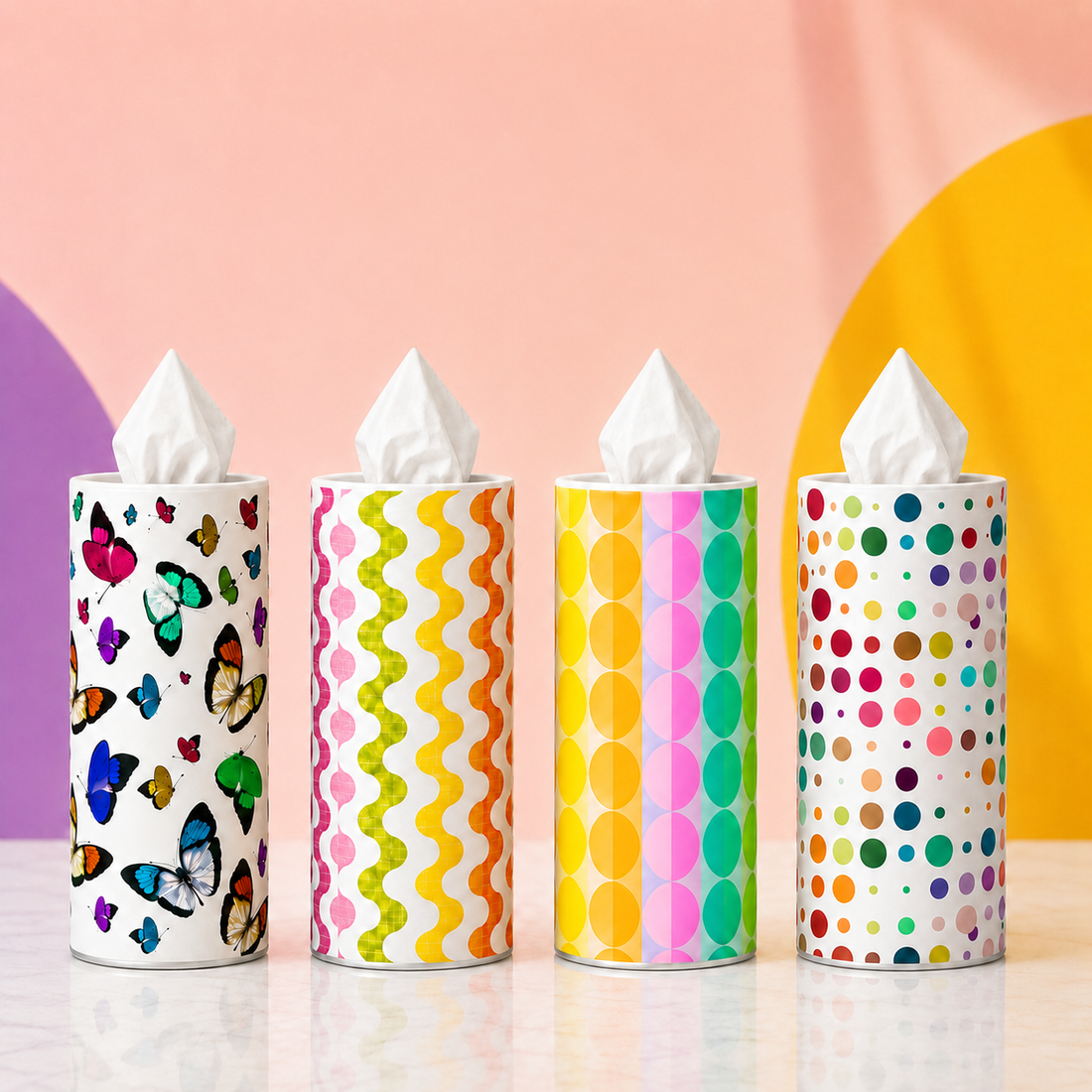 Pop of Color Tissue Boxes - Set of 4