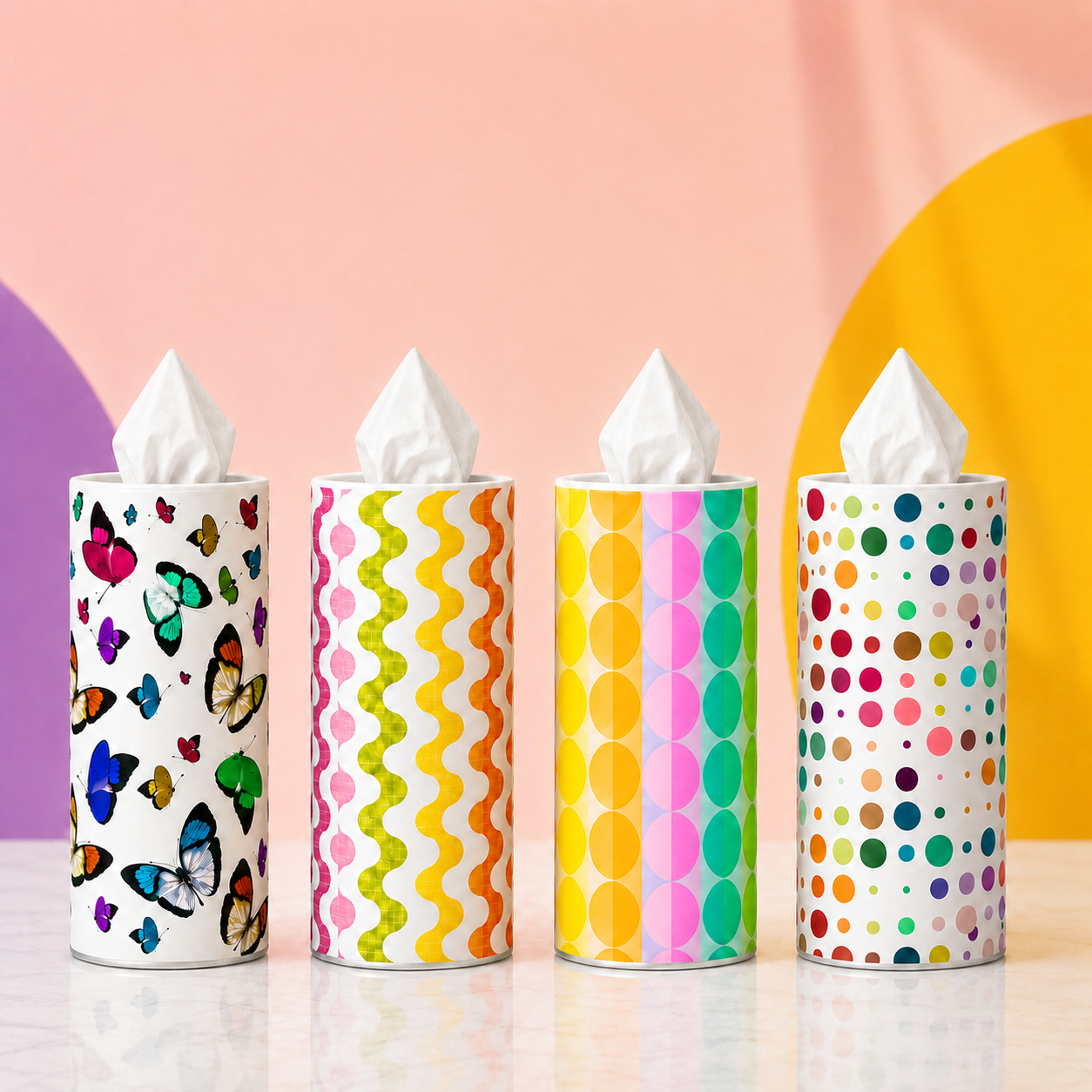 Pop of Color Tissue Boxes - Set of 4