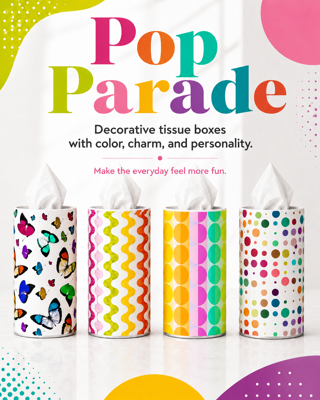 Pop of Color Tissue Boxes - Set of 4