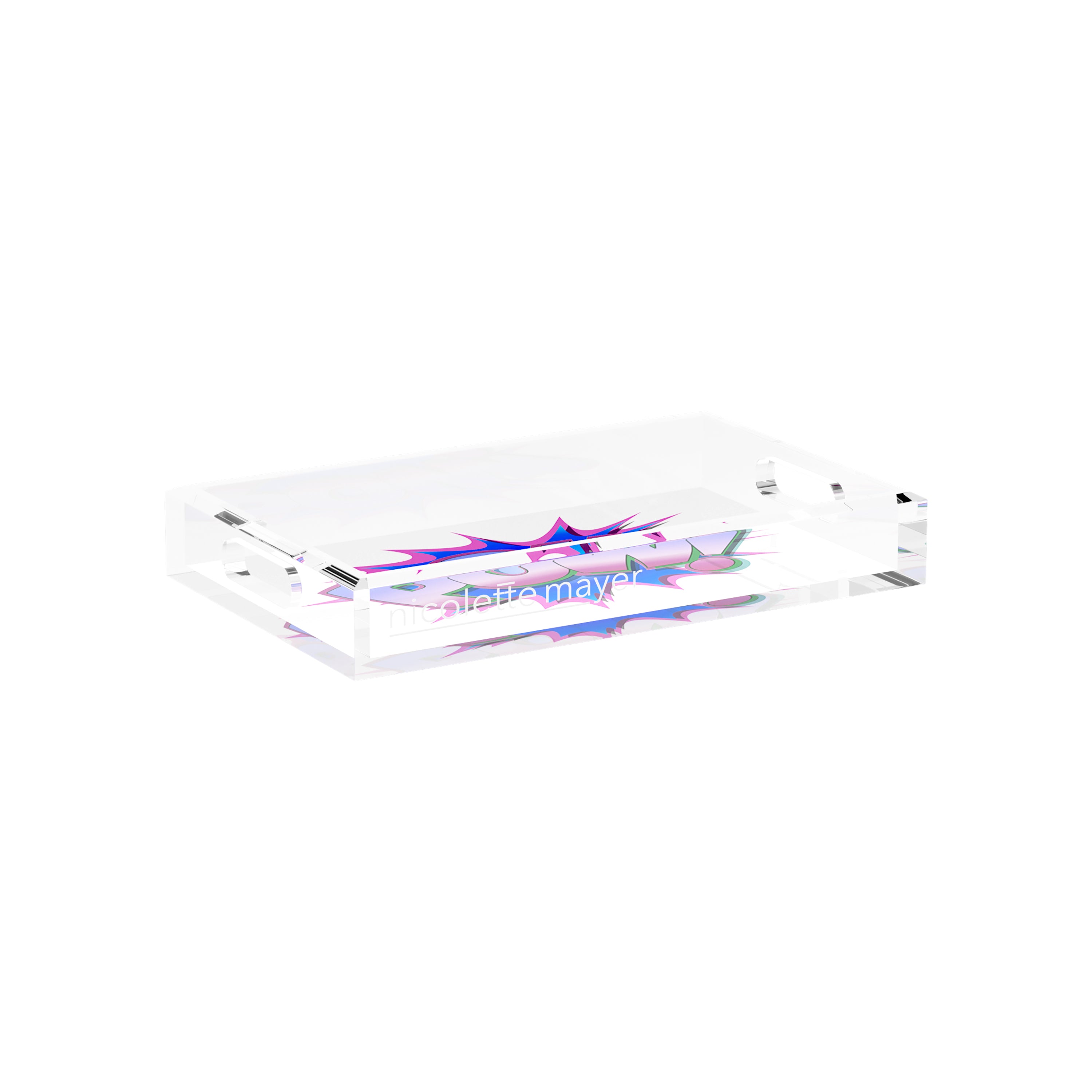 Pow Blue Pink 12.5X7.75 Acrylic Tray - nicolettemayer.com
