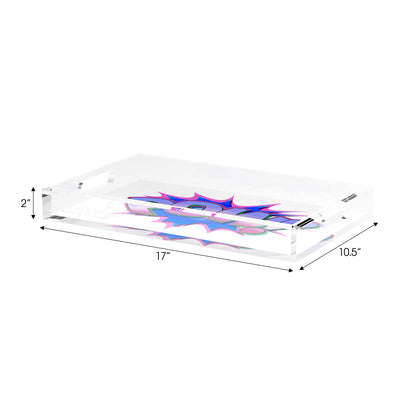 Pow Blue Pink 17X10.5 Acrylic Tray - nicolettemayer.com
