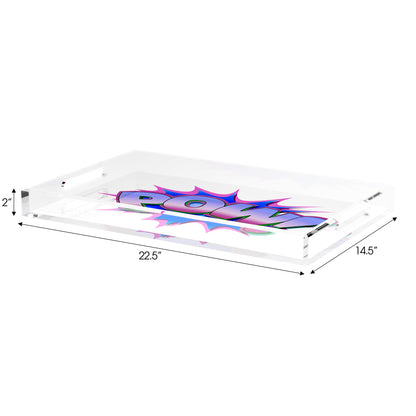 Pow Blue Pink 22.5X14.5 Acrylic Tray - nicolettemayer.com
