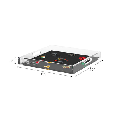 Precise Edge Charcoal Acrylic Decorative Tray, 12 x 12 in. by Nicolette Mayer 