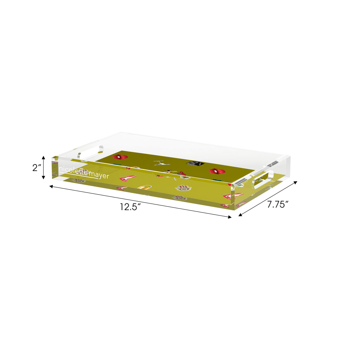 Precise Edge Chatreuse Acrylic Decorative Tray, 12.5 x 7.75 in. by Nicolette Mayer 