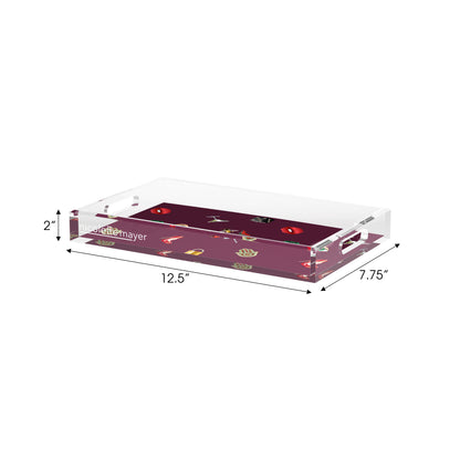 Precise Edge Eggplant Acrylic Decorative Tray, 12.5 x 7.75 in. by Nicolette Mayer 