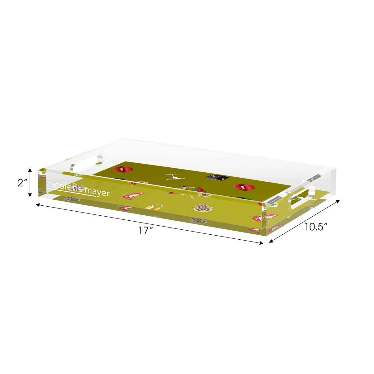 Precise Edge Chatreuse Acrylic Decorative Tray, 17 x 10.5 in. by Nicolette Mayer 