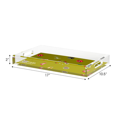 Precise Edge Chatreuse Acrylic Decorative Tray, 17 x 10.5 in. by Nicolette Mayer 