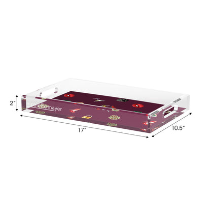 Precise Edge Eggplant Acrylic Decorative Tray, 17 x 10.5 in. by Nicolette Mayer 