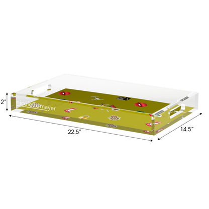Precise Edge Chatreuse Acrylic Decorative Tray, 22.5 x 14. in. by Nicolette Mayer 