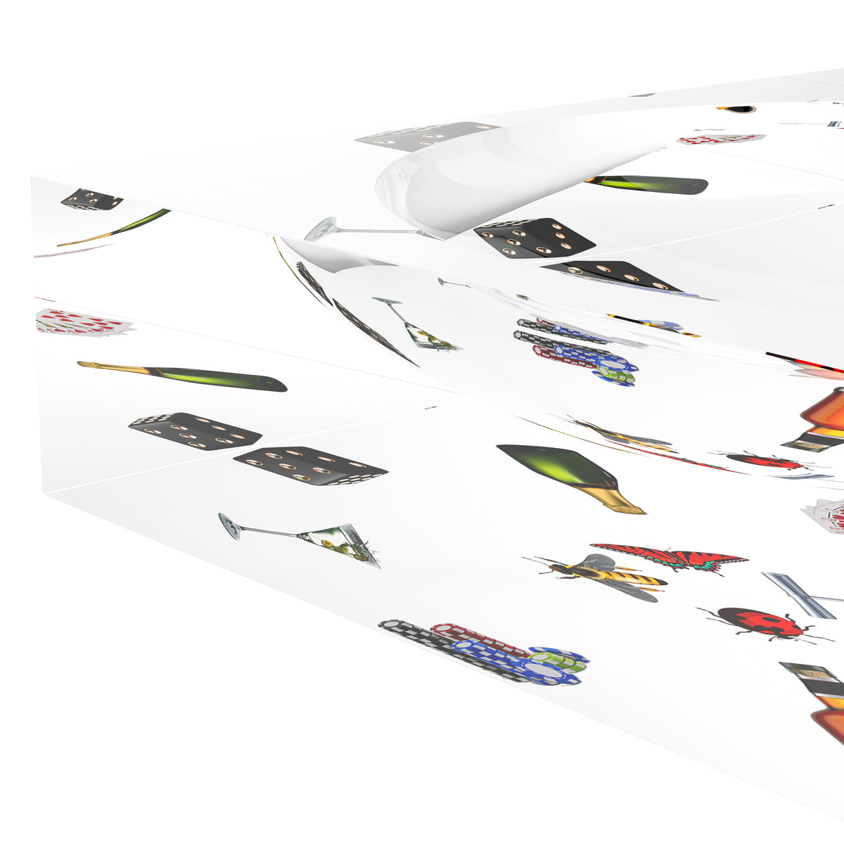 Precise Edge Poker White Acrylic Candy Catchall Dish