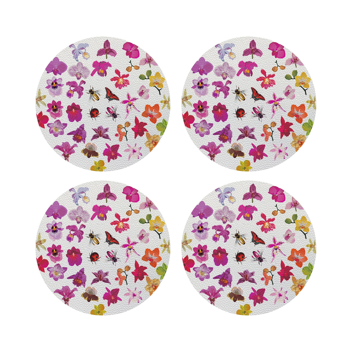 Precise Orchid 16" Round Pebble Placemats - nicolettemayer.com