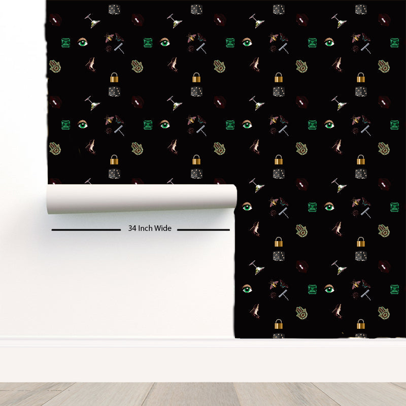 Precise Edge Black Peel and Stick Wallpaper - nicolettemayer.com