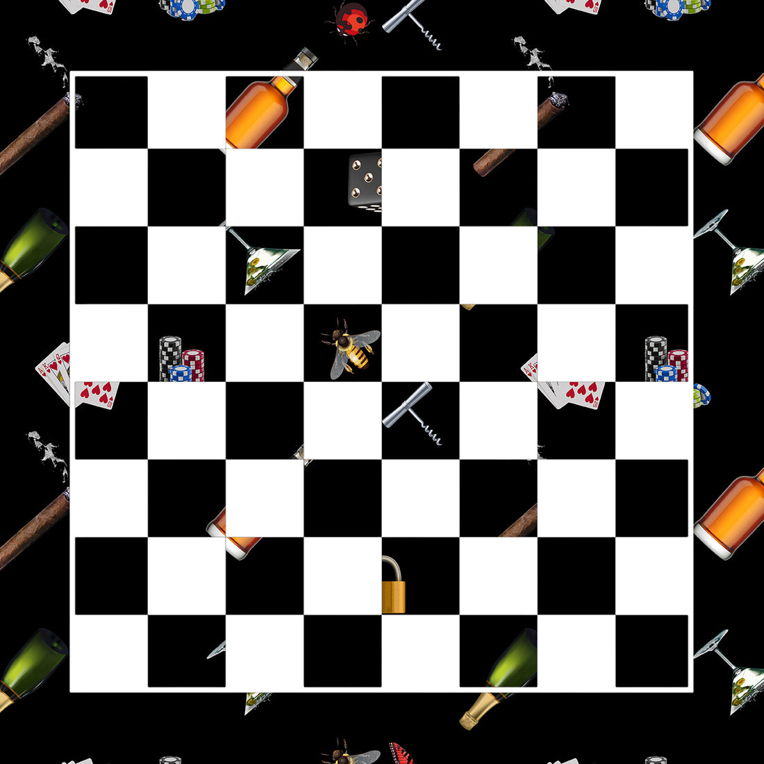 Precise Edge Black Poker Acrylic Chess