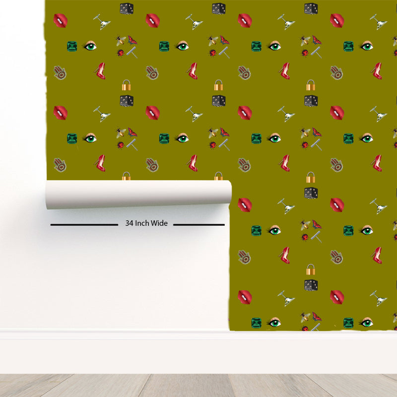 Precise Edge Chartreuse Peel and Stick Wallpaper - nicolettemayer.com
