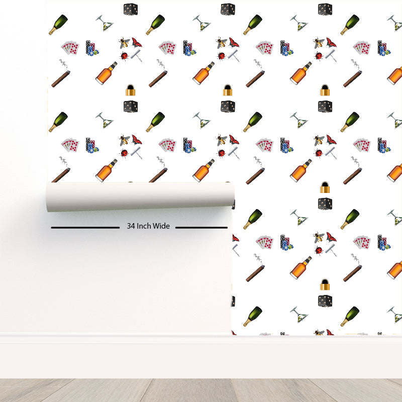 Precise Edge White Poker Peel and Stick Wallpaper - nicolettemayer.com