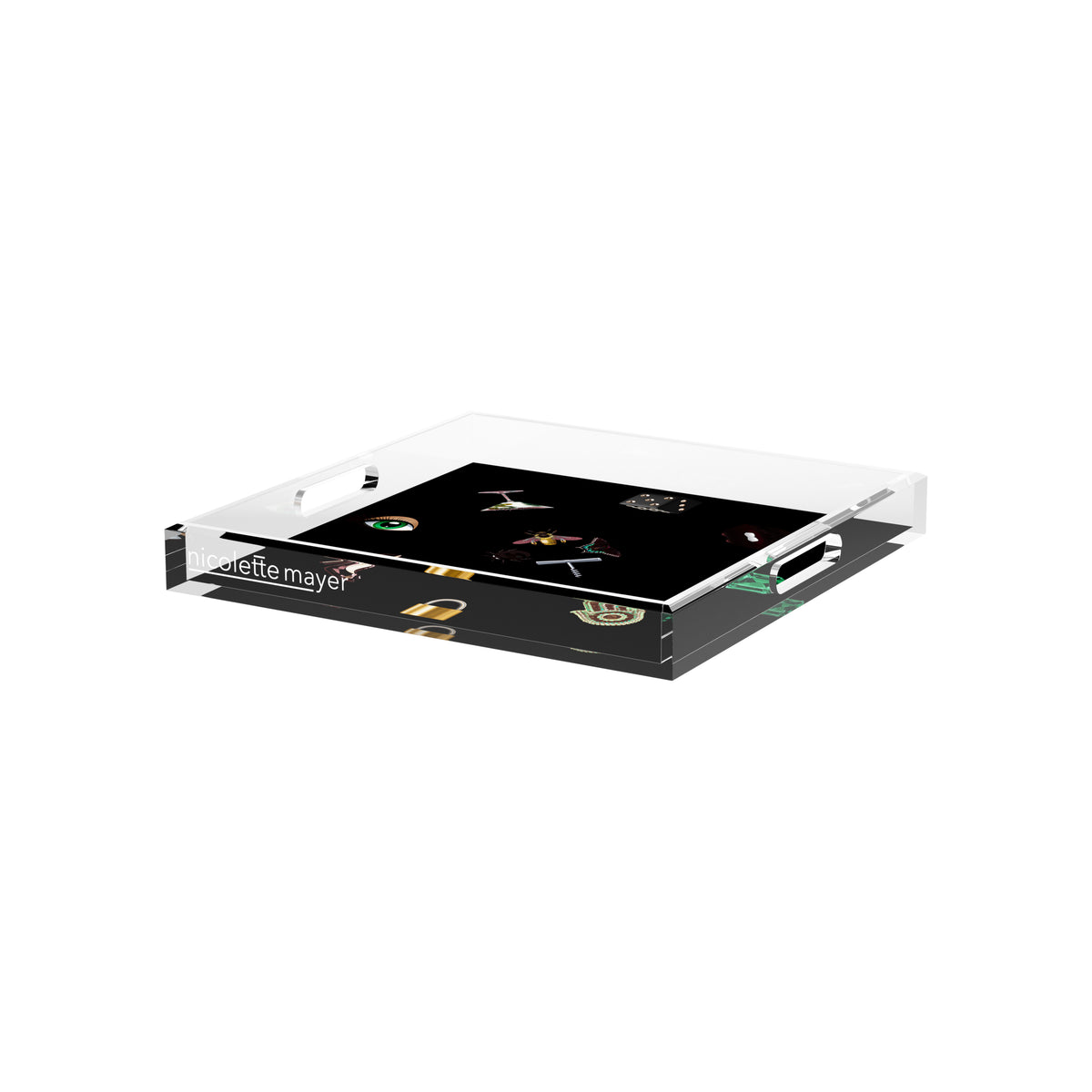 Precise Edge Black Acrylic Decorative Tray, 12 x 12 in. by Nicolette Mayer 