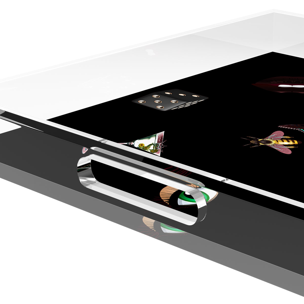 Precise Edge Black Acrylic Decorative Tray, 12 x 12 in. by Nicolette Mayer 