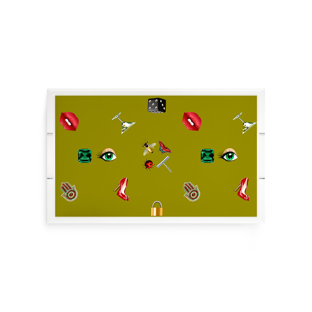 Precise Edge Chatreuse Acrylic Decorative Tray, 12.5 x 7.75 in. by Nicolette Mayer 