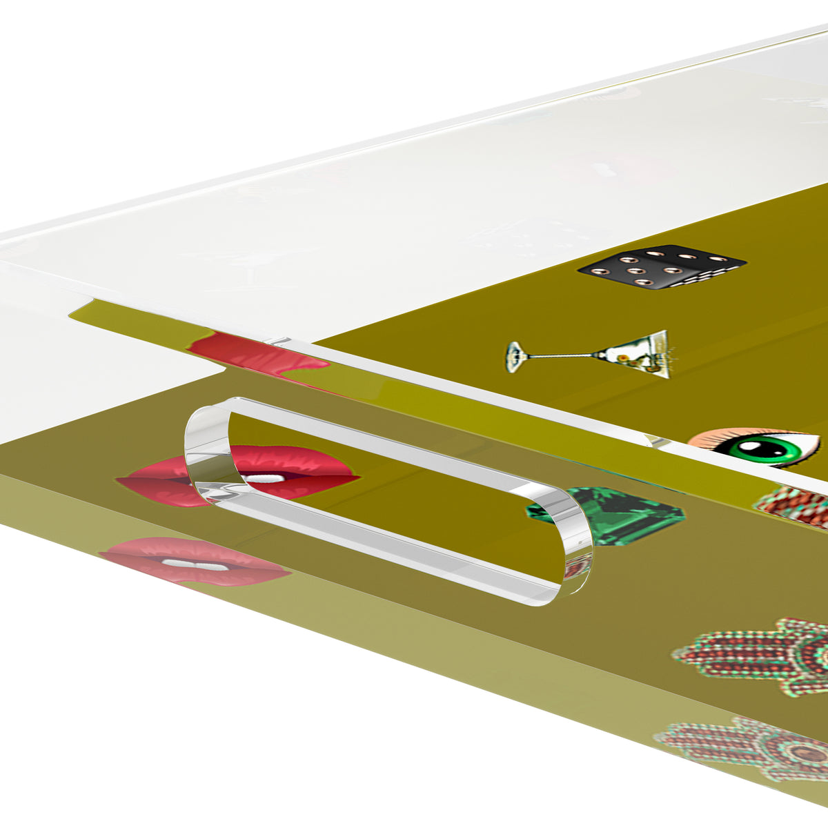Precise Edge Chatreuse Acrylic Decorative Tray, 12.5 x 7.75 in. by Nicolette Mayer 