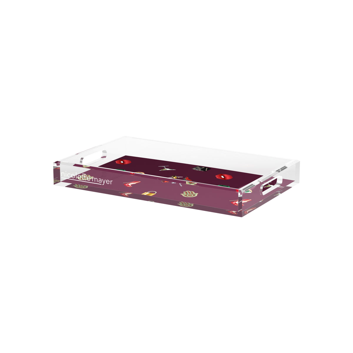 Precise Edge Eggplant Acrylic Decorative Tray, 12.5 x 7.75 in. by Nicolette Mayer 