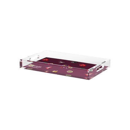 Precise Edge Eggplant Acrylic Decorative Tray, 12.5 x 7.75 in. by Nicolette Mayer 