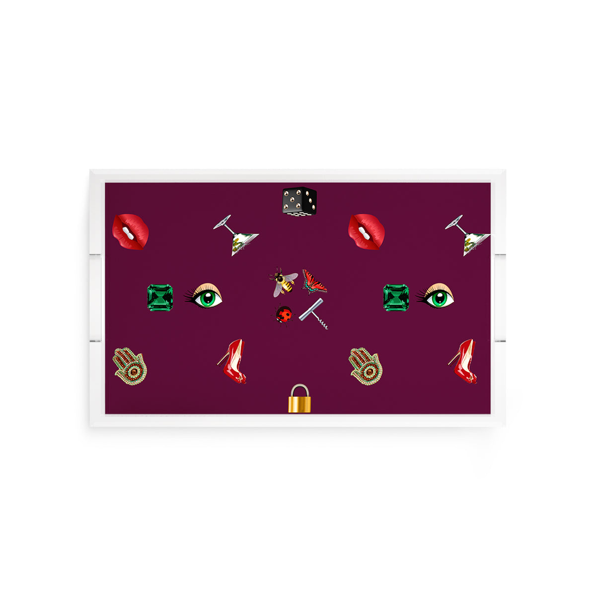 Precise Edge Eggplant Acrylic Decorative Tray, 12.5 x 7.75 in. by Nicolette Mayer 
