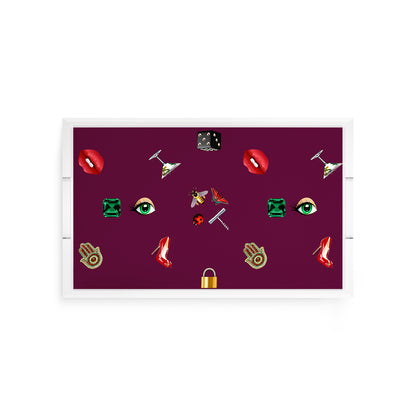 Precise Edge Eggplant Acrylic Decorative Tray, 12.5 x 7.75 in. by Nicolette Mayer 