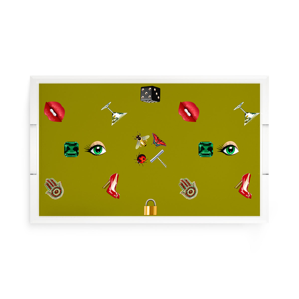 Precise Edge Chatreuse Acrylic Decorative Tray, 17 x 10.5 in. by Nicolette Mayer 